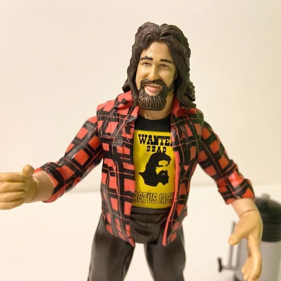 Vintage 1999 Cactus Jack Mick Foley WWF Jakks Pacific Titan Tron Live Figure - Picture 9 of 15